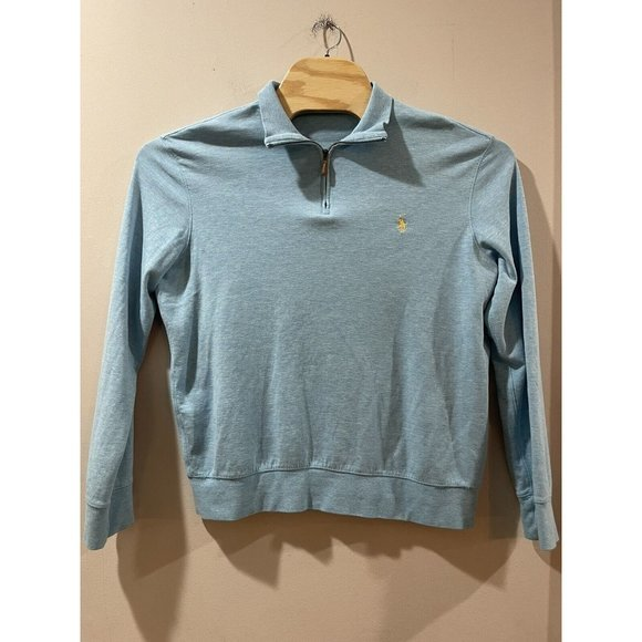 Polo Ralph Lauren Quarter‎ Zip Pullover in Beach Aqua Heather Medium - Picture 1 of 6